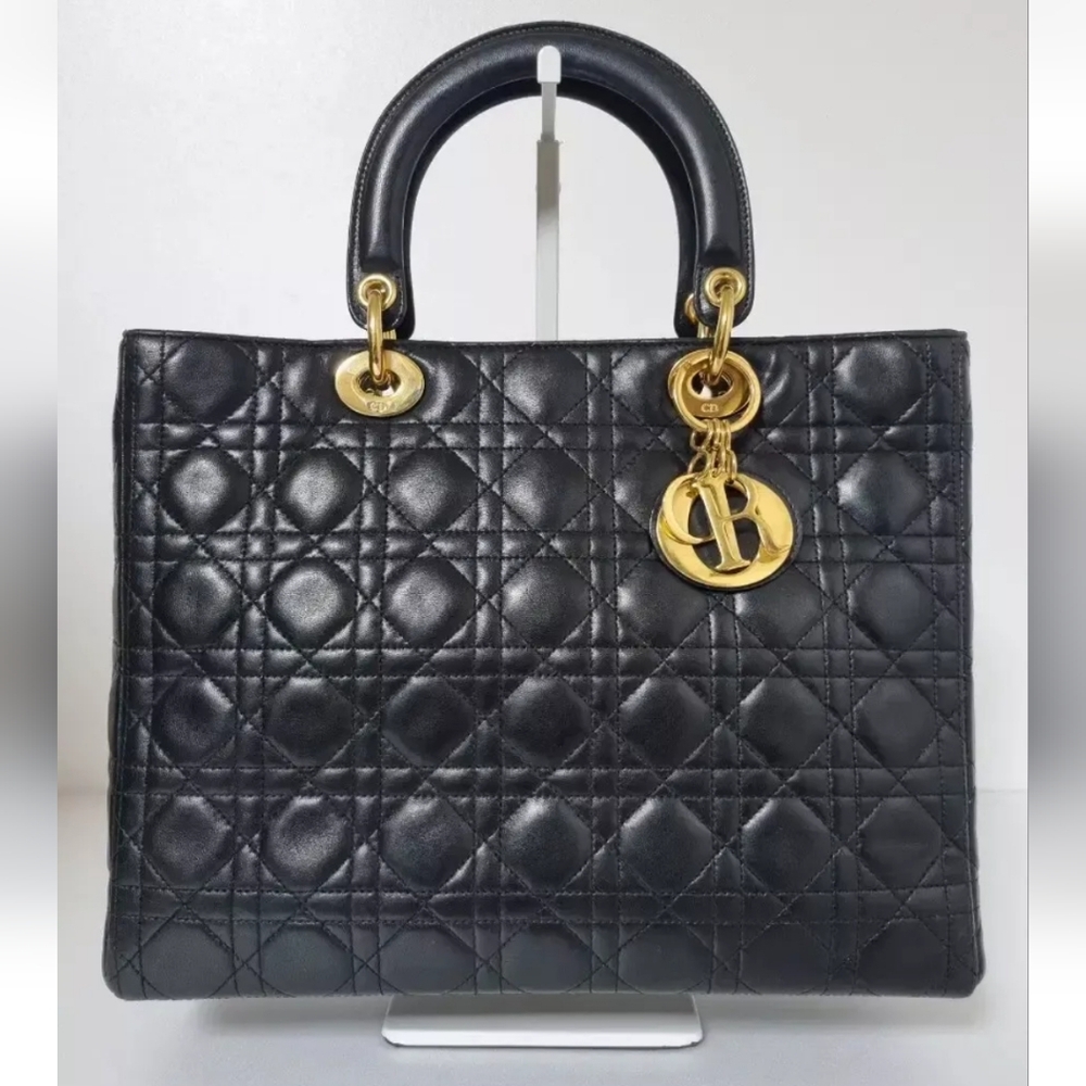 Dior Lady Bag Canage Lambskin Tote Bag
